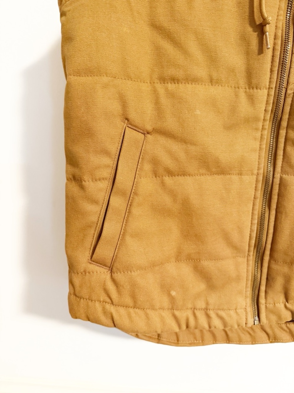 Wrangler Workwear Men's Brown Quilted Lined Hooded Duck Canvas Vest M - Picture 7 of 8